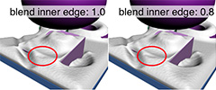 Setting 'blend inner edges'